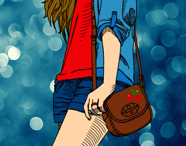 Dibujo Chica con bolso pintado por KaRoo