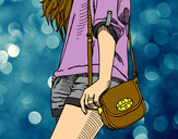 Dibujo Chica con bolso pintado por maryquilla