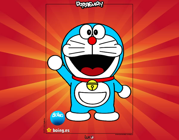 Dibujo Doraemon pintado por burrito