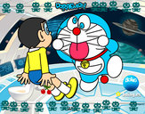 Dibujo Doraemon y Nobita pintado por sofiamari