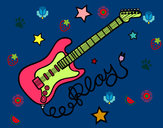 Dibujo Guitarra y estrellas pintado por alba199