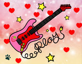 Dibujo Guitarra y estrellas pintado por yelihec11