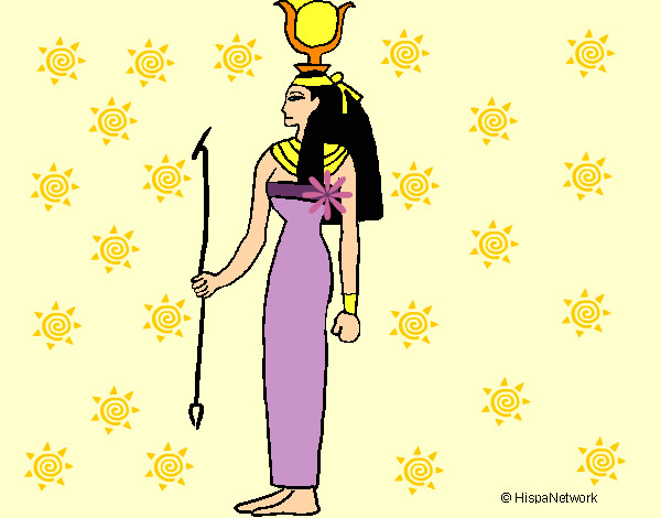 Dibujo Hathor pintado por maryquilla