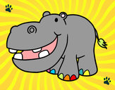 Dibujo Hipopótamo pequeño pintado por criistina