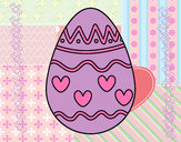 Dibujo Huevo con corazones pintado por carolinita