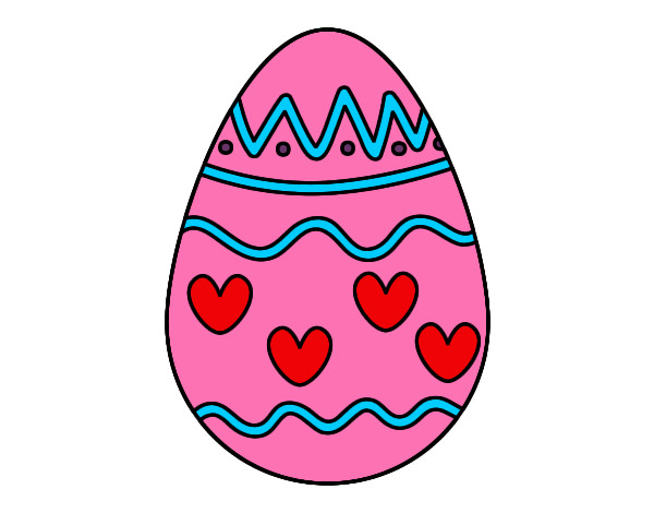 Dibujo Huevo con corazones pintado por Esther03