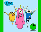 Dibujo Jake, Princesa Chicle y Finn pintado por catitaflo