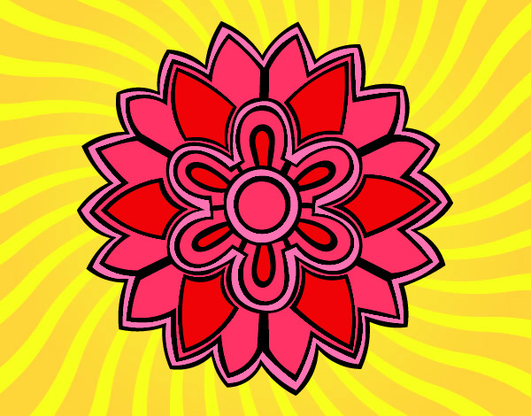 Dibujo Mándala con forma de flor weiss pintado por Anuskii