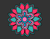 Dibujo Mándala con forma de flor weiss pintado por jeji