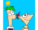 Dibujo Phineas y Ferb pintado por albita9999