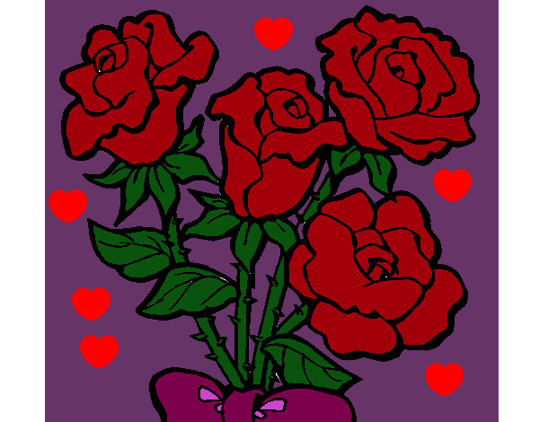 Dibujo Ramo de rosas pintado por claudia422