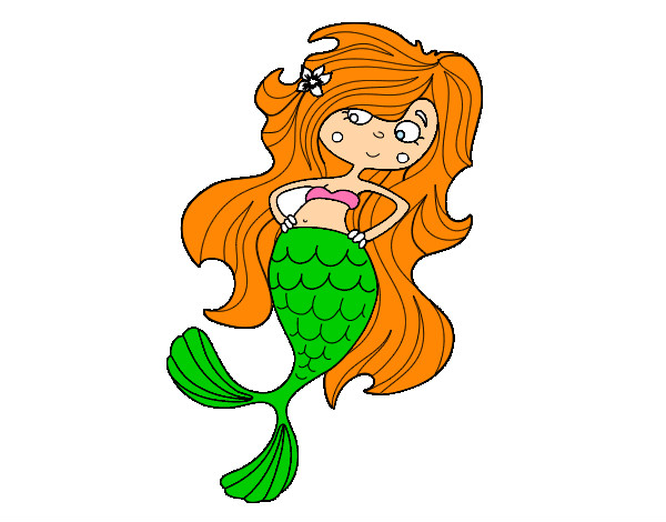 Dibujo Sirena con los brazos en la cardera pintado por xochilt