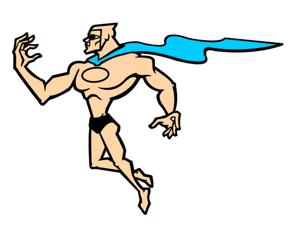 Dibujo Superhéroe poderoso pintado por baltazar