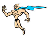 Dibujo Superhéroe poderoso pintado por baltazar