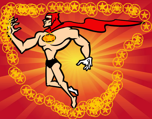 Dibujo Superhéroe poderoso pintado por josegb