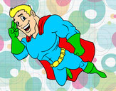 Dibujo Superhéroe volando pintado por lolabetica
