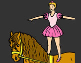 Dibujo Trapecista encima de caballo pintado por ANIMALCLUB