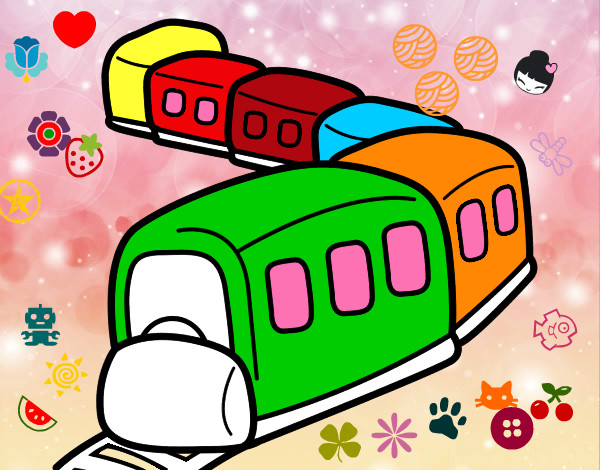 Dibujo Tren en camino pintado por blaki