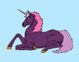 Dibujo Unicornio sentado pintado por baltazar