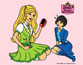 Dibujo Barbie con el teléfono móvil pintado por Lin187
