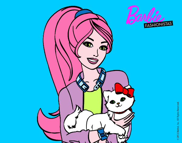 Barbie con su linda gatita