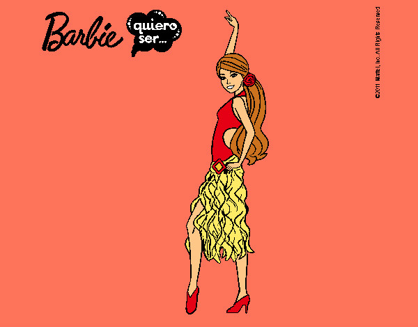 Dibujo Barbie flamenca pintado por Lin187