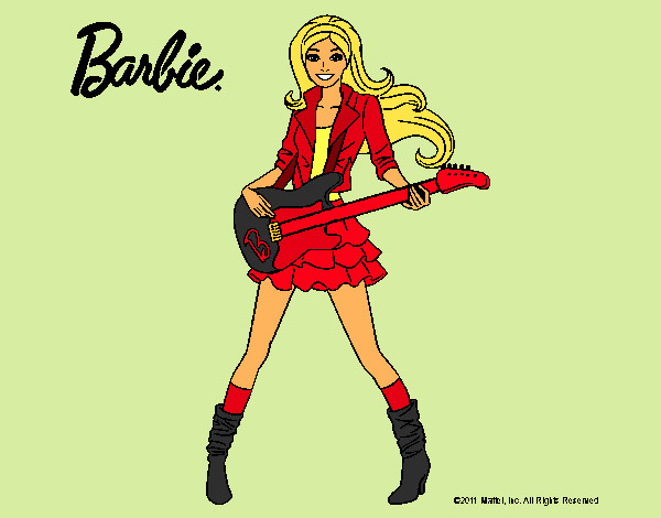 Dibujo Barbie guitarrista pintado por Lin187