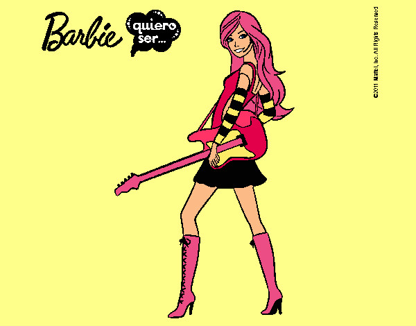 Dibujo Barbie la rockera pintado por Lin187