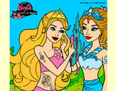 Dibujo Barbie se despiede de la reina sirena pintado por dulsura