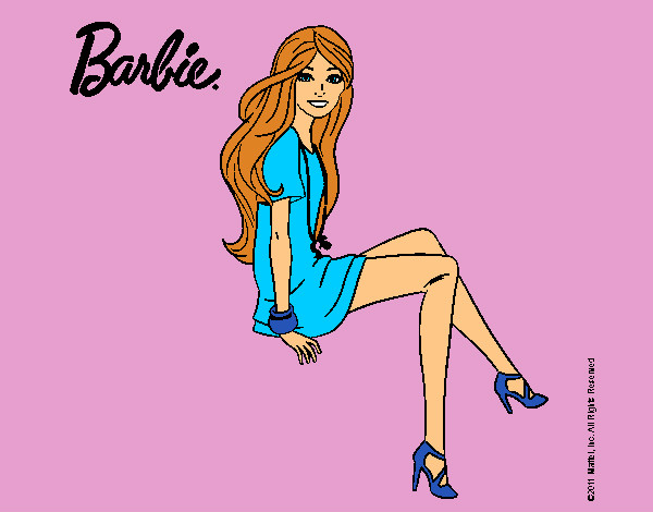 Dibujo Barbie sentada pintado por Lin187