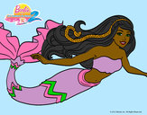 Dibujo Barbie sirena pintado por queyla