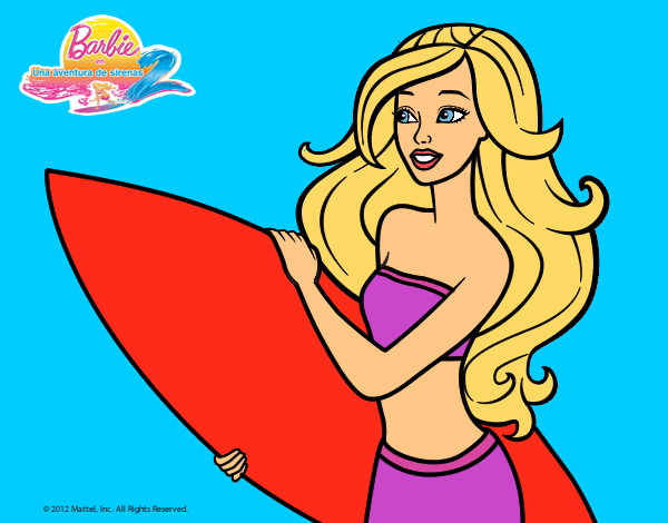 Dibujo Barbie va a surfear pintado por Lin187