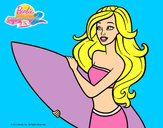 Dibujo Barbie va a surfear pintado por LuNaYBianc