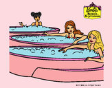 Dibujo Barbie y sus amigas en el jacuzzi pintado por Lin187