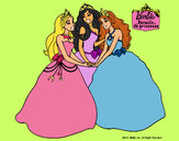 Dibujo Barbie y sus amigas princesas pintado por Lin187