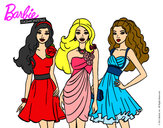 Dibujo Barbie y sus amigas vestidas de fiesta pintado por lohagnis