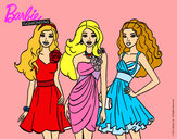 Dibujo Barbie y sus amigas vestidas de fiesta pintado por LuNaYBianc