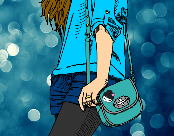 Dibujo Chica con bolso pintado por Andy_cu