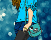 Dibujo Chica con bolso pintado por Andy_cu