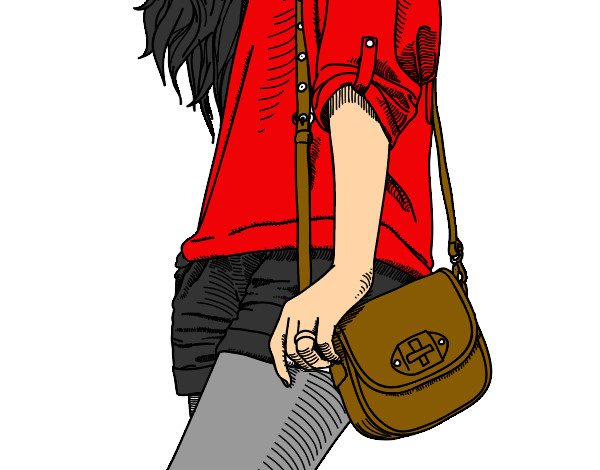 Dibujo Chica con bolso pintado por Dani129
