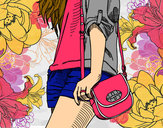 Dibujo Chica con bolso pintado por lgiselle9