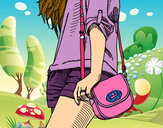 Dibujo Chica con bolso pintado por saliorluna