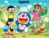 Dibujo Doraemon y amigos pintado por Aslin55