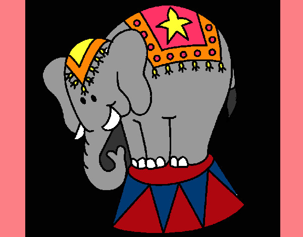 Dibujo Elefante actuando pintado por clohee