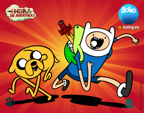 Dibujo Finn y Jake pintado por adrisz