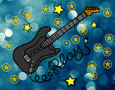 Dibujo Guitarra y estrellas pintado por rodrik951