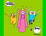 Dibujo Jake, Princesa Chicle y Finn pintado por annndysss