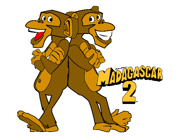 Dibujo Madagascar 2 Manson y Phil 2 pintado por Monopop