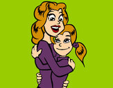 Dibujo Madre e hija abrazadas pintado por annndysss