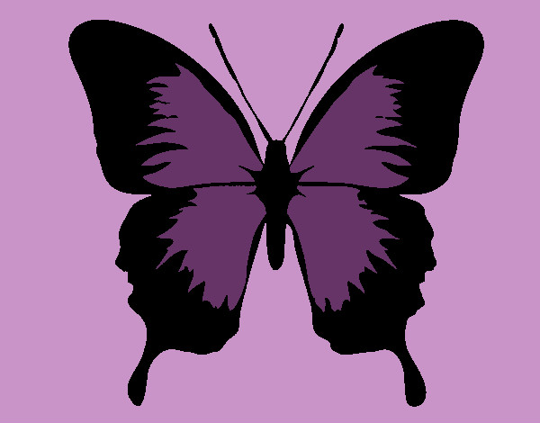 Dibujo Mariposa con alas negras pintado por annndysss